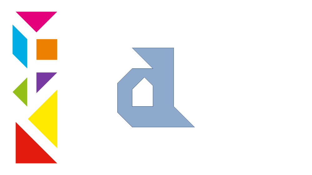 Tangram Letter a Shadow