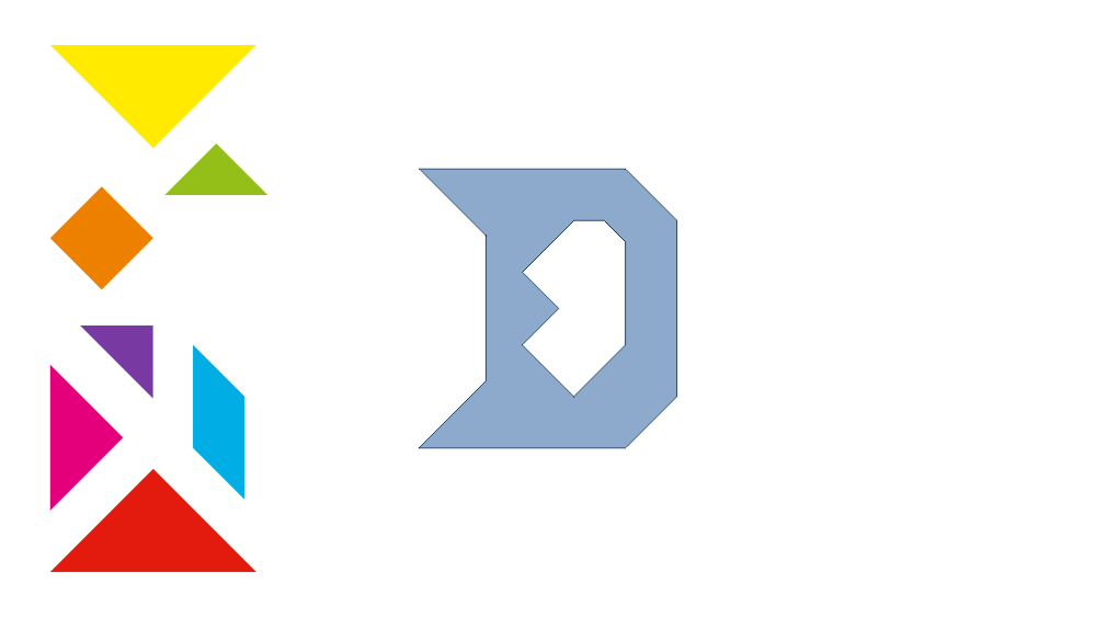 Tangram Letter D Shadow