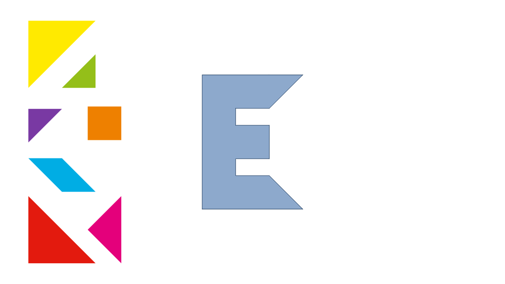 Tangram Letter E Shadow