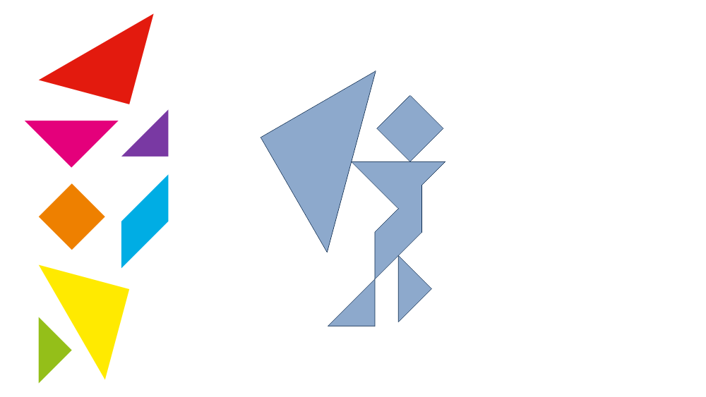 Tangram Hold Umbrella Shadow